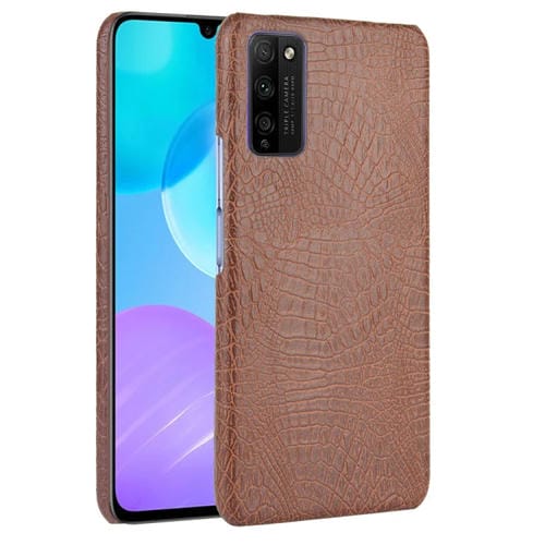 Para Huawei Honor 30 Youth / Honor 30 Lite Funda PC + PU con textura de cocodrilo a prueba de golpes (marrón)
