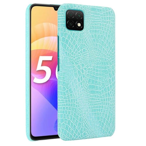 Para Huawei Enjoy 20 Funda PC + PU con textura de cocodrilo a prueba de golpes (verde claro)