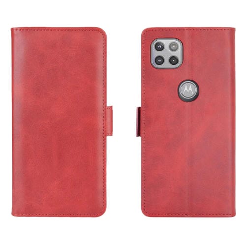 Para Motorola Moto G 5G Estuche de cuero con tapa horizontal con hebilla magnética de doble cara con soporte, ranuras para tarjetas y billetera (rojo)