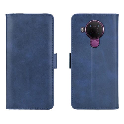Para Nokia 5.4 Estuche de cuero abatible horizontal con hebilla magnética de doble cara con soporte, ranuras para tarjetas y billetera (azul oscuro)
