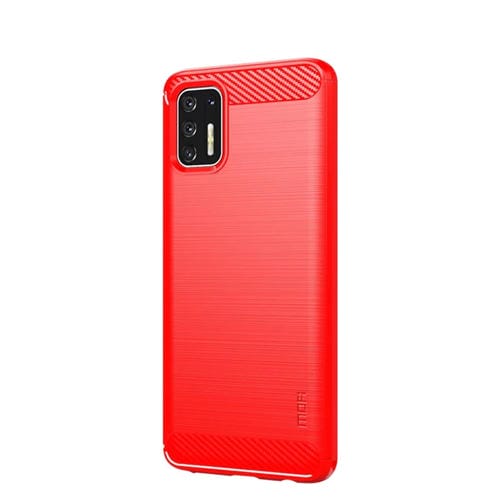 Para Motorola Moto G Stylus 2021 MOFI Serie de gentileza Textura cepillada Fibra de carbono Soft TPU Caso (rojo)