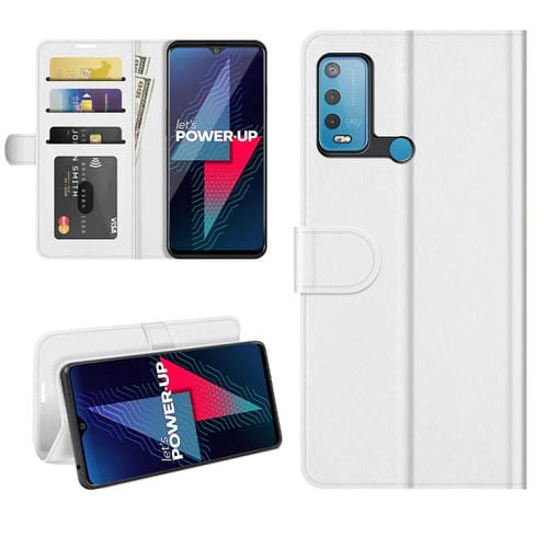 Funda Protectora Flip Horizontal Wiko Power U30 R64 con Soporte y Ranuras para Tarjetas (Blanco)