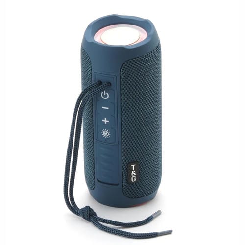 Altavoz Bluetooth T & G Tg227 Portátil Música Al Aire Libre Soporte Led Fm Tf Usb (Azul Marino)