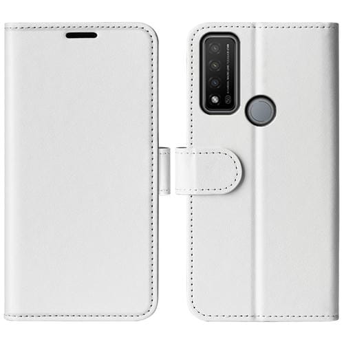 Funda Protectora TCL 20 R 5G R64 con Soporte, Ranuras para Tarjetas y Marco de Foto (Blanco)