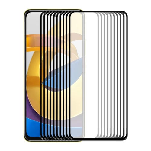 10 unids para Xiaomi Poco M4 Pro 5G Enkay Pegamento completo 0.26mm 9h 2.5D Vidrio templado Película completa