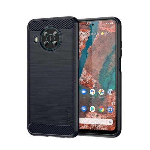 Para la serie Nokia X100 Mofi Gentleness Texture Fiber Fiber TPU Case (azul)