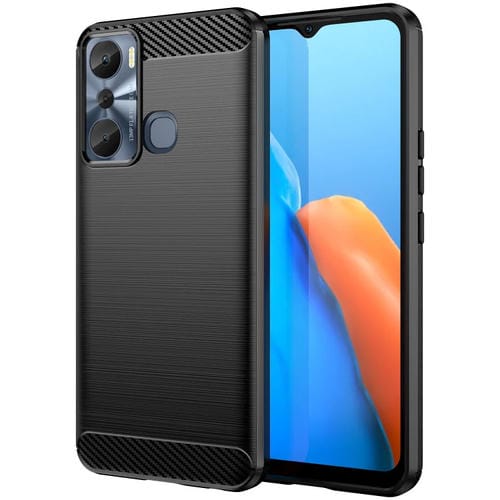 Funda para Infinix Hot 20I TPU Fibra de Carbono Textura Cepillada (Negro)