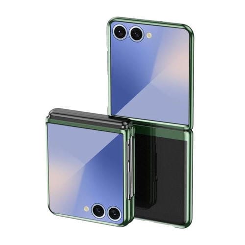 Funda transparente galvanizada a prueba de golpes para Samsung Galaxy Z Flip7 5G (verde)