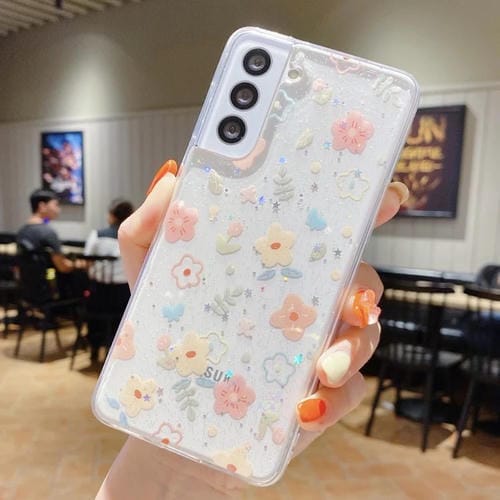 Caja de Teléfono Samsung Galaxy A24 5G TPU Epoxi Floral Pequeña (D02 Flor Pintada a Mano)