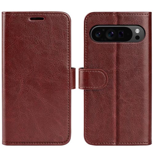 Funda de Cuero con Tapa Horizontal Textura R64 para Google Pixel 9 Pro XL (Marrón)