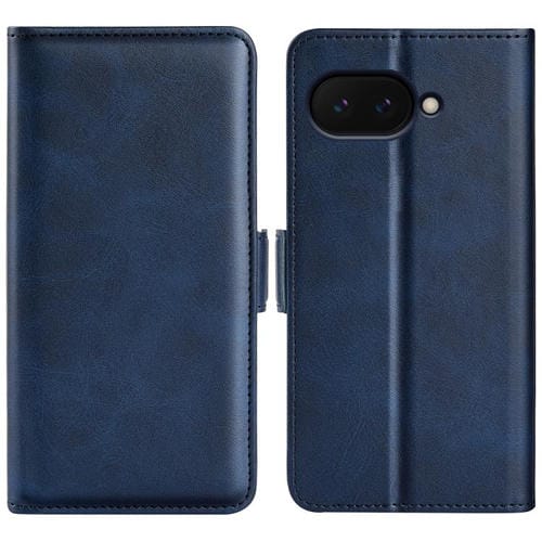 Funda de Cuero con Tapa Horizontal y Hebilla Magnética para Google Pixel 9A (Azul Oscuro)