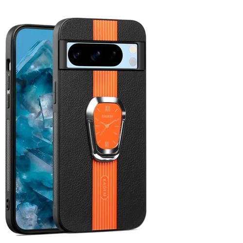 Funda Magnética para Google Pixel 7 con Parte Trasera de Cuero Litchi y Soporte (Naranja)