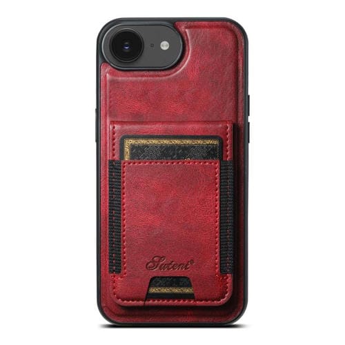 Funda para Teléfono Suteni H17 Oil Eax con Billetera Desmontable Magsafe para iPhone 16E (Rojo)