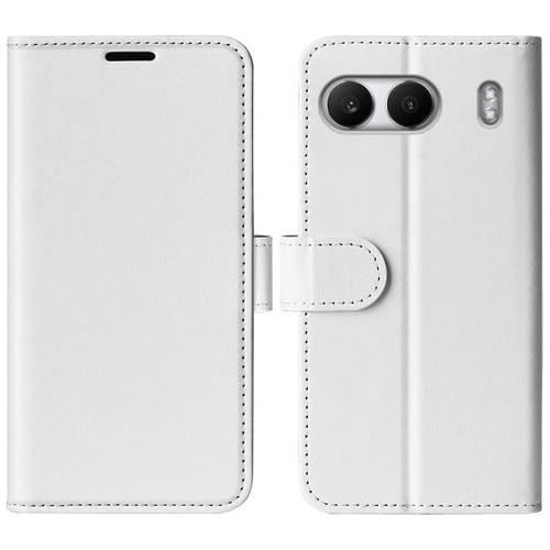 Funda de Cuero con Tapa Horizontal Textura R64 para OnePlus Nord 4 (Blanca)
