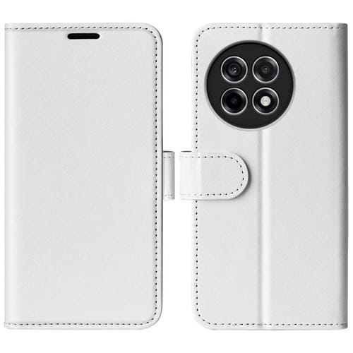 Funda de Cuero con Tapa Horizontal Textura R64 para OnePlus Ace 5 Pro (Blanca)