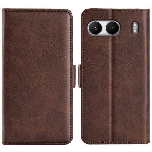 Funda de Cuero para OnePlus Nord 4 con Tapa Horizontal y Hebilla Magnética Doble Cara (Marrón)