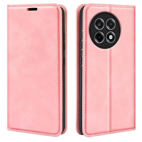 Funda de Cuero con Ventosa Magnética para OnePlus Ace 5 Pro Retro-Skin (Rosa)