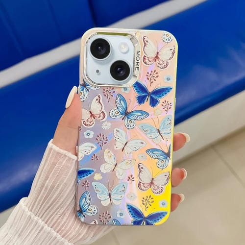 Estuche para teléfono iPhone 15 Mariposa Láser y Galvanoplastia (Ab4) - MOVILSTORE