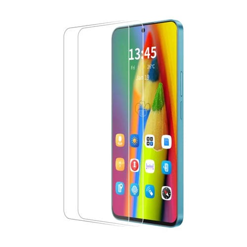 2 películas de vidrio templado ENKAY 9H con borde de arco grande de aluminio y silicio para Samsung Galaxy M56