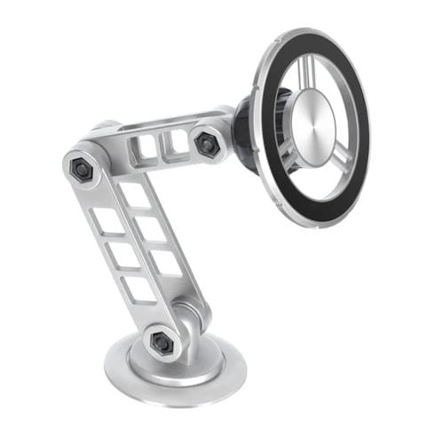 Soporte para Teléfono Móvil con Brazo Robótico Ajustable G198, Soporte Magnético para Parabrisas de Salpicadero de Coche (Plateado)