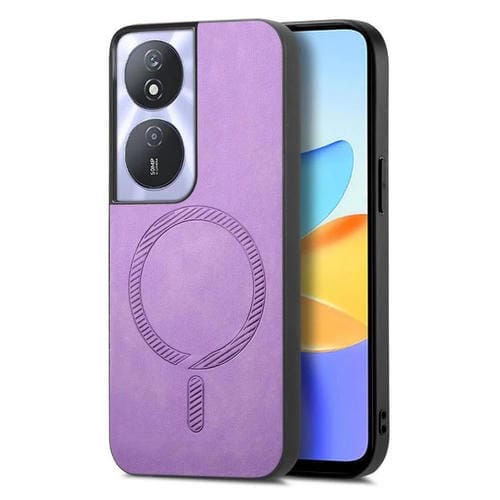 Funda Trasera Magnética de PU para Honor Play 50 Plus 5G con Magsafe (Morado)