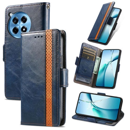 Funda para OnePlus Ace 3 Pro con Hebilla Magnética Doble y Empalme Neo (Azul)