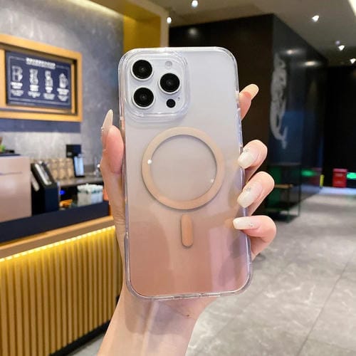 Funda para Teléfono PC Transparente con Degradado Magsafe para iPhone 13 Pro Max (Marrón Degradado)