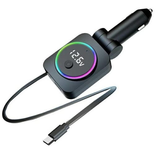 Cable Retráctil K38 Usb + Cargador Tipo C Para Automóvil Pd 30 W, Adaptador De Carga Rápida Para Encendedor De Cigarrillos