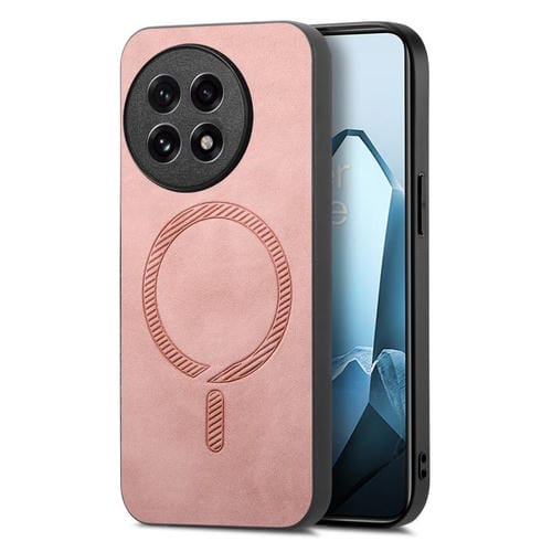Funda para Teléfono OnePlus Ace 5/5 Pro con Tapa Trasera de PU Magsafe (Rosa)