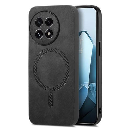 Funda para Teléfono OnePlus Ace 5/5 Pro con Tapa Trasera de PU Magsafe (Negra)