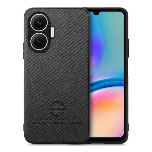 Funda trasera de piel y sarga para Redmi Turbo 4 Pro (negra)