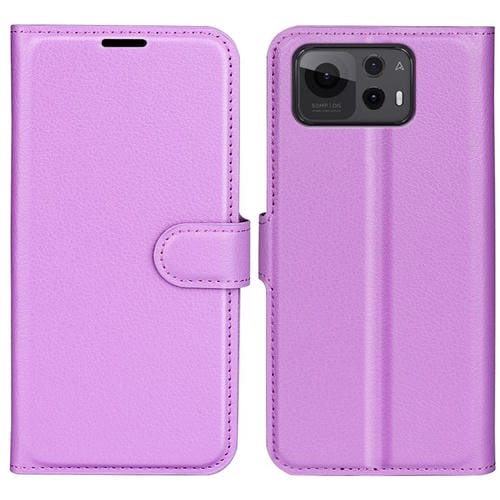 Funda de Cuero con Tapa Horizontal y Textura de Lichi para Asus Zenfone 12 Ultra (Morado)
