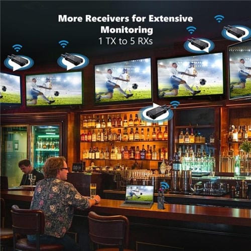 Transmisor Receptor HDMI Extensor Inalámbrico Bovbox 082 1080P H.265 Baja Latencia 400 M (Enchufe EE.UU)
