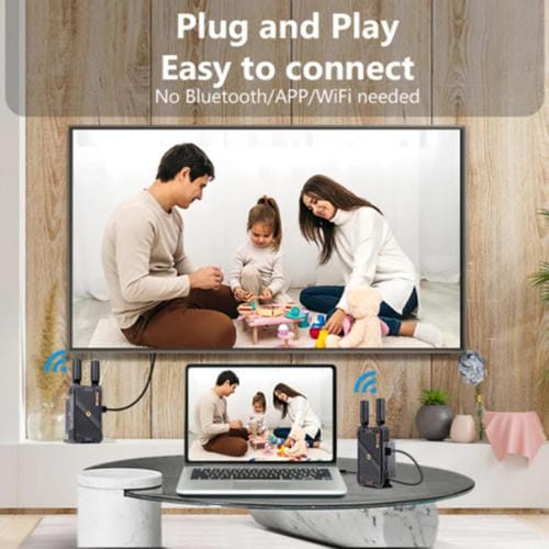 Transmisor Receptor HDMI Extensor Inalámbrico Bovbox 082 1080P H.265 Baja Latencia 400 M (Enchufe EE.UU)