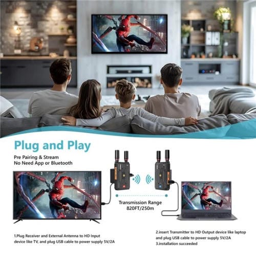 Transmisor y Receptor Inalámbrico Vrriis 097Pro para Transmisión en Vivo de Audio y Video 4K HD (UE)