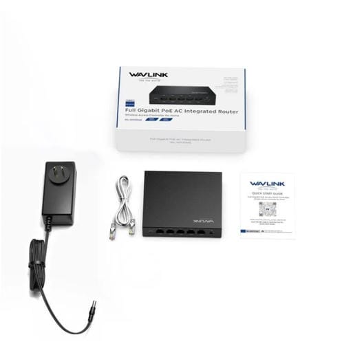 Conmutador PoE WAVLINK WN701AE IEEE 802.3AF/AT con detección automática y gestión centralizada de puntos de acceso. Enchufe: Reino Unido.