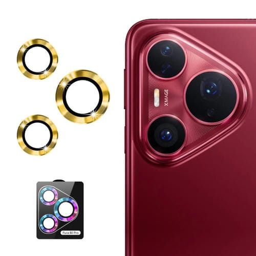 Película de vidrio templado ENKAY 9H para lente trasera de Huawei Pura 80 Pro / Pro+ / Ultra (dorada)