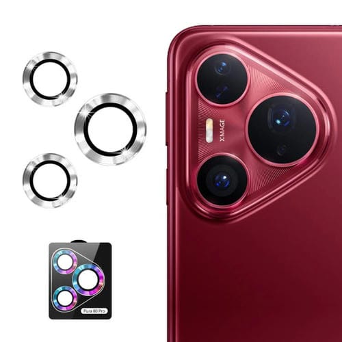 Película de vidrio templado ENKAY 9H para lente trasera de Huawei Pura 80 Pro / Pro+ / Ultra (plateada)