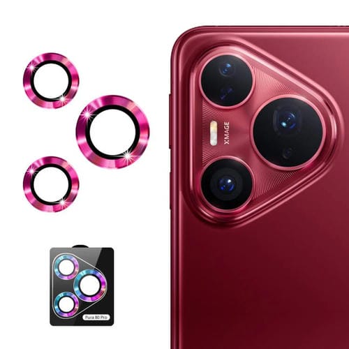 Película de vidrio templado ENKAY 9H para lente trasera de Huawei Pura 80 Pro / Pro+ / Ultra (rosa)