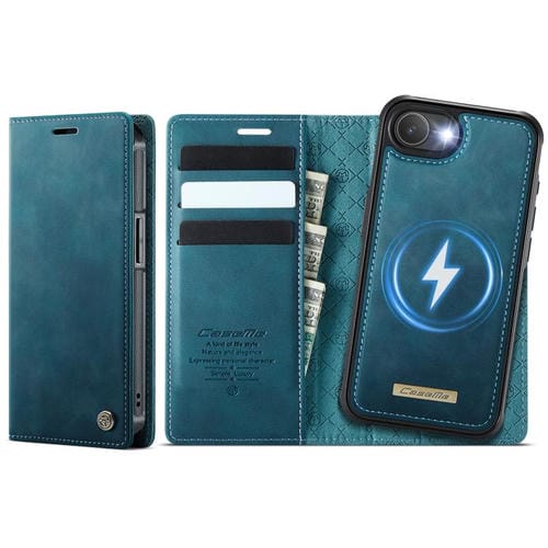 Funda de cuero desmontable CaseMe C49 MagSafe con bloqueo RFID para iPhone 16e (verde)