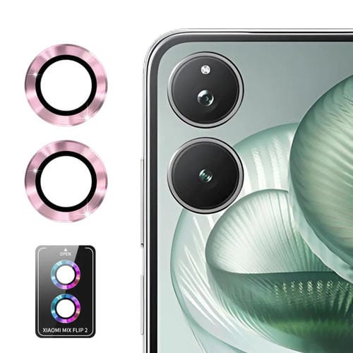 ENKAY Hat-Prince - Lente de cámara trasera 9H con película de vidrio templado de aleación de aluminio para Xiaomi Mix Flip 2 (rosa)