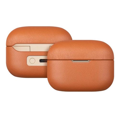 Funda protectora de cuero genuino granulado para auriculares Bluetooth Sony LinkBuds S (marrón)
