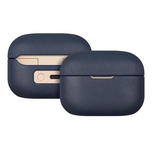 Funda protectora de cuero genuino granulado para auriculares Bluetooth Sony LinkBuds S (azul oscuro)