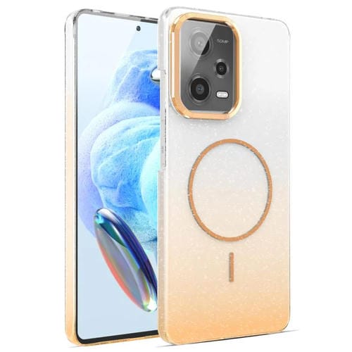 Funda para Xiaomi Redmi Note 12 Pro 5G con purpurina dorada y degradado MagSafe a prueba de golpes (dorada)