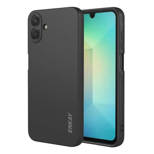ENKAY - Funda de silicona líquida suave y resistente a los golpes para Samsung Galaxy A07 (negra)
