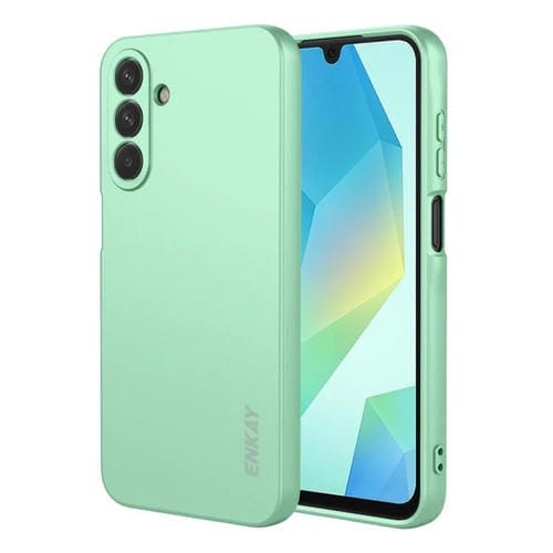 ENKAY - Funda de silicona líquida suave y resistente a los golpes para Samsung Galaxy A17 (verde claro)