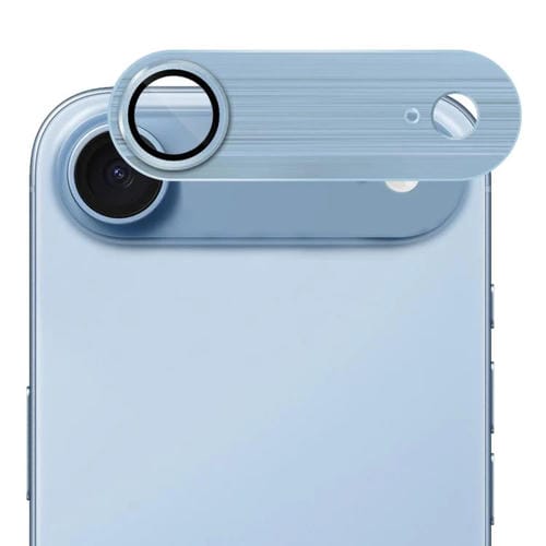 ENKAY - Lente de cámara antirreflejos de aleación de aluminio cepillado con película de vidrio templado para iPhone 17 Air (azul)