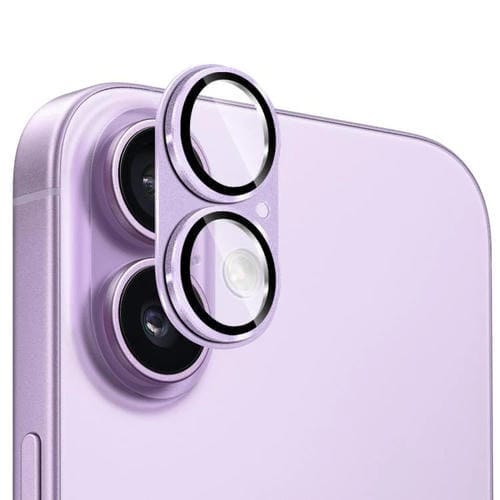 ENKAY - Lente de cámara antirreflejos con armadura esmerilada y película de vidrio templado de aleación de aluminio para iPhone 17 (morado claro)