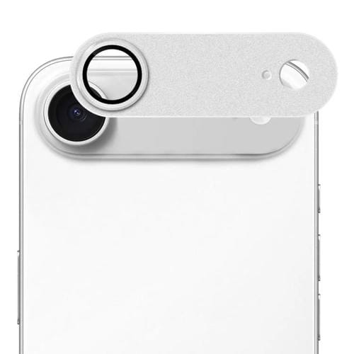 ENKAY - Lente de cámara antirreflejos con armadura esmerilada y película de vidrio templado de aleación de aluminio (plateada)