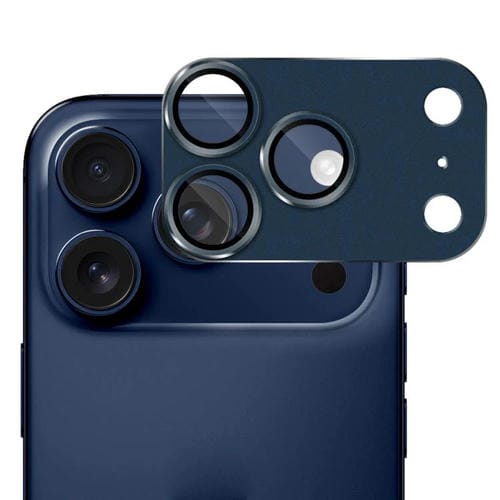 ENKAY - Lente de cámara antirreflejos con armadura esmerilada y película de vidrio templado de aleación de aluminio para iPhone 17 Pro (azul)